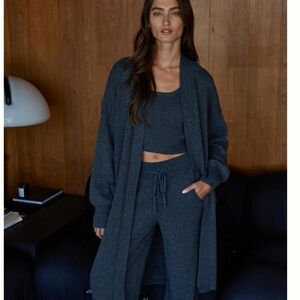 By Together Charcoal Wide Leg Pants & Jumpsuit Set